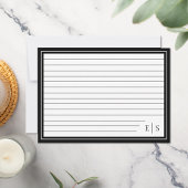 Elegante minimalistische Initialen Monogram Ruled Notitiekaartje