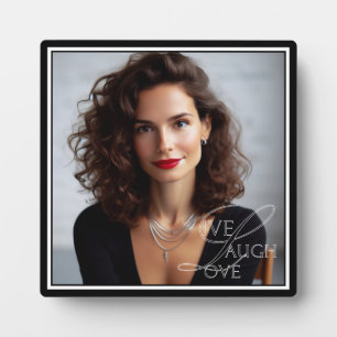 Elegante minimalistische Inspirerend live lach en  Fotoplaat