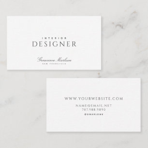 Elegante Minimalistische Interieurontwerper Visitekaartje