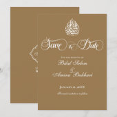 Elegante minimalistische islamitische bruiloft Sav Kaart (Voorkant / Achterkant)