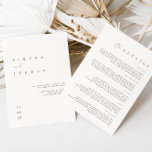 Elegante minimalistische ivoor bruiloft details op kaart<br><div class="desc">Deze eenvoudige en elegante uitnodiging is perfect voor een moderne bruiloft. Het ontwerp is voorzien van een handgeschreven lettertype en een modern, minimalistisch ontwerp. Ontworpen om te coördineren met voor het Collectie van de Uitnodiging van de Weddenschap "SERENA". Klik op 'Personaliseren' als je je namen, trouwlocatie en datum en andere...</div>