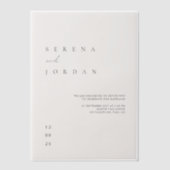 Elegante minimalistische ivoren bruiloft vellum ui uitnodigingen (Voorkant)