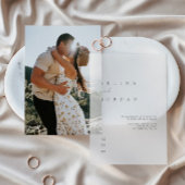 Elegante minimalistische ivoren bruiloft vellum ui vellum uitnodigingen