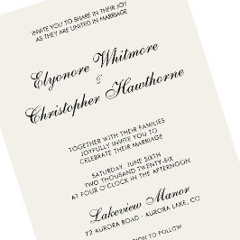 Elegante Minimalistische Ivoren Calligrafie Bruilo Kaart