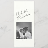 Elegante Minimalistische Ivoren Script Foto Bruilo Menu (Achterkant)