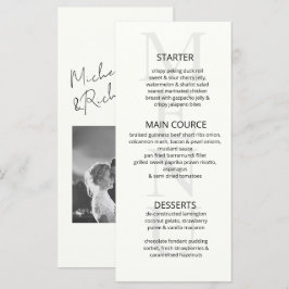Elegante Minimalistische Ivoren Script Foto Bruilo Menu