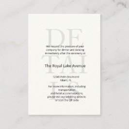 Elegante Minimalistische Ivoren Script Trouwdetail Informatiekaartje