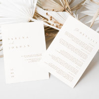 Elegante Minimalistische Ivoren Trouwdetails Achte