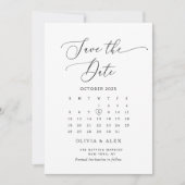 Elegante minimalistische kalender Bewaar de datum Save The Date (Voorkant)