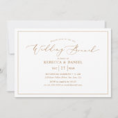 Elegante minimalistische kalligrafie bruiloft brun kaart (Voorkant)