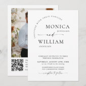 Elegante minimalistische kalligrafie bruiloft één  kaart (Voorkant / Achterkant)