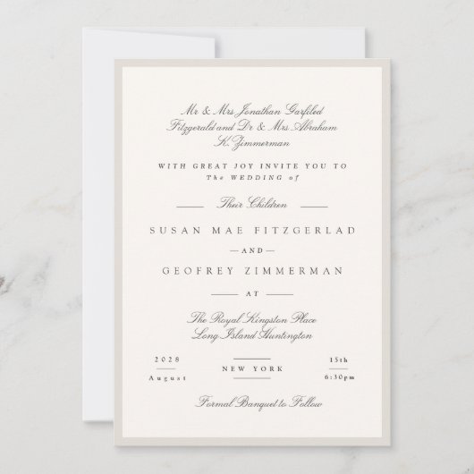 Elegante Minimalistische Kalligrafie Bruiloft Kaart (Voorkant)