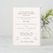 Elegante Minimalistische Kalligrafie Bruiloft Kaart (Staand voorkant)