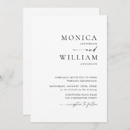 Elegante Minimalistische Kalligrafie Bruiloft Kaart