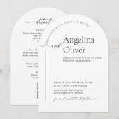 Elegante minimalistische kalligrafie bruiloft QR-c Kaart (Voorkant / Achterkant)