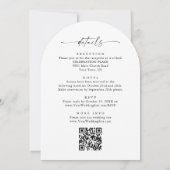 Elegante minimalistische kalligrafie bruiloft QR-c Kaart (Achterkant)