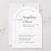 Elegante minimalistische kalligrafie bruiloft QR-c Kaart (Voorkant)