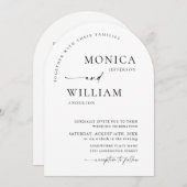 Elegante minimalistische kalligrafie bruiloft QR-c Kaart (Voorkant / Achterkant)