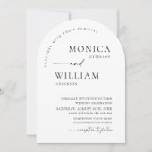 Elegante minimalistische kalligrafie bruiloft QR-c Kaart (Voorkant)