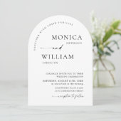 Elegante minimalistische kalligrafie bruiloft QR-c Kaart (Staand voorkant)