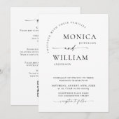 Elegante minimalistische kalligrafie bruiloft QR-c Kaart (Voorkant / Achterkant)