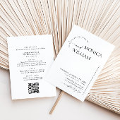Elegante minimalistische kalligrafie bruiloft QR-c Kaart