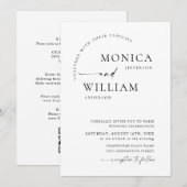 Elegante minimalistische kalligrafie bruiloft QR-c Kaart (Voorkant / Achterkant)