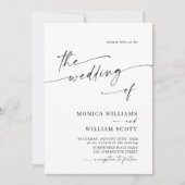 Elegante minimalistische kalligrafie bruiloft QR-c Kaart (Voorkant)