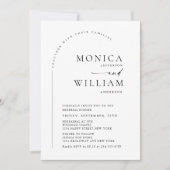 Elegante minimalistische kalligrafie bruiloft QR-c Kaart (Voorkant)