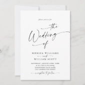 Elegante minimalistische kalligrafie bruiloft QR-c Kaart (Voorkant)