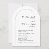 Elegante minimalistische kalligrafie bruiloft QR-c Kaart (Voorkant)