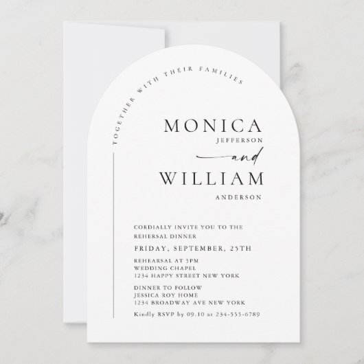 Elegante minimalistische kalligrafie bruiloft QR-c Kaart (Voorkant)