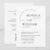 Elegante minimalistische kalligrafie bruiloft QR-c Kaart (Voorkant / Achterkant)