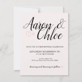 Elegante minimalistische kalligrafie bruiloft uitn kaart