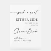 Elegante minimalistische kalligrafie huwelijkscere acryl bord (Voorkant)