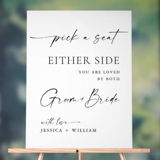 Elegante minimalistische kalligrafie huwelijkscere acryl bord (Neutraal)