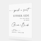 Elegante minimalistische kalligrafie huwelijkscere acryl bord (Hoek)