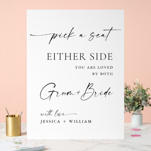 Elegante minimalistische kalligrafie huwelijkscere acryl bord (Huwelijk)