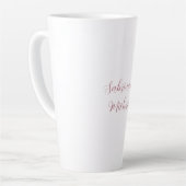 Elegante minimalistische kalligrafie Roos goudwit Latte Mok (Linkerhoek)