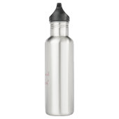 Elegante minimalistische kalligrafie Roos goudwit Waterfles (Rechts)