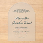 Elegante minimalistische kalligrafie script bruilo acryl uitnodigingen (Voorkant)