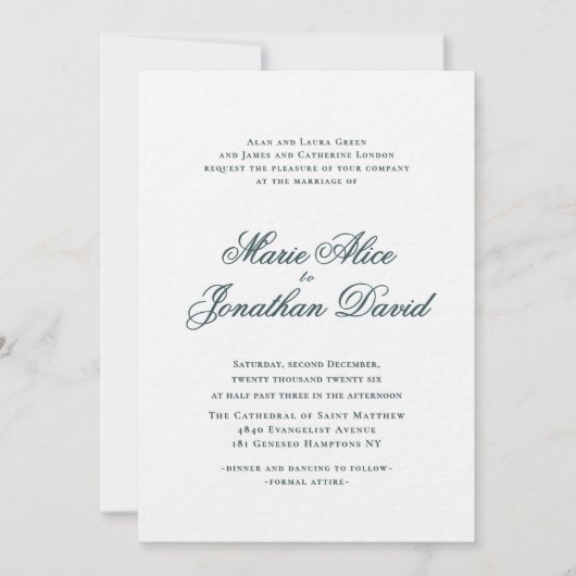 Elegante minimalistische kalligrafie script bruilo kaart (Voorkant)