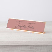 Elegante minimalistische kalligrafie scriptnaam bureau naambordje (Voorkant)