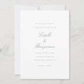 Elegante Minimalistische Kalligrafie Trouw Uitnodi Kaart (Voorkant)