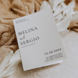 Elegante Minimalistische Kalligrafie Vouwde Trouw Programma