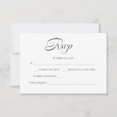Elegante minimalistische kalligrafie wit bruiloft  RSVP kaartje (Voorkant)