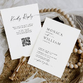 Elegante minimalistische kalligrafie zwart wit bru kaart