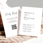 Elegante minimalistische kalligrafie zwart wit bru kaart