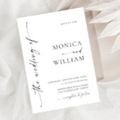 Elegante minimalistische kalligrafie zwart wit bru kaart