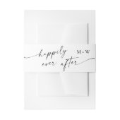 Elegante minimalistische kalligrafie zwart wit bru uitnodigingen wikkel (Voorkant Voorbeeld)